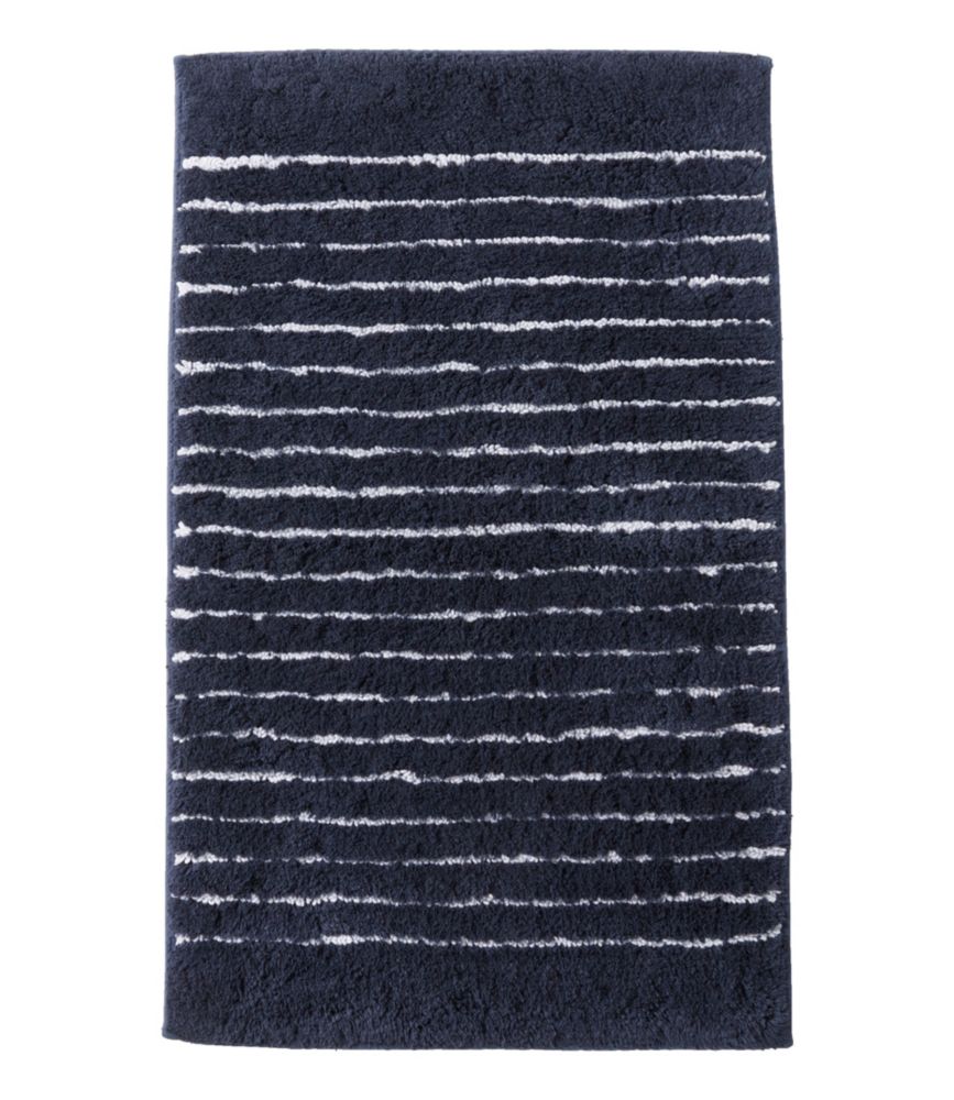 Premium Cotton Bath Mat, Nautical Stripe, Navy, small image number 1