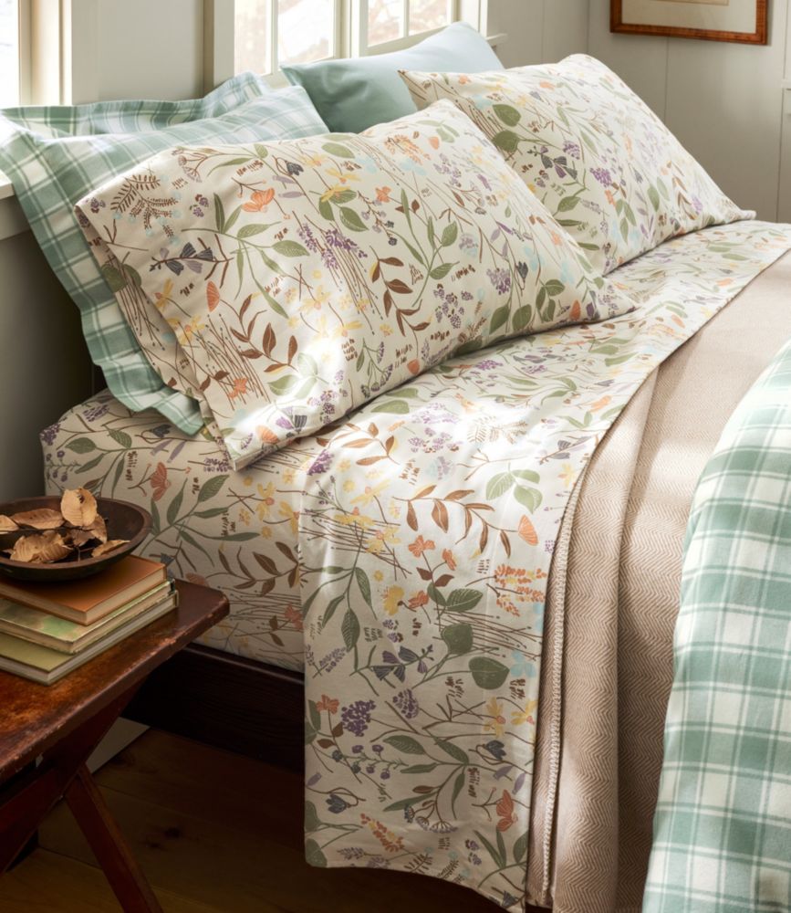 Birch Floral Flannel Sheet Collection