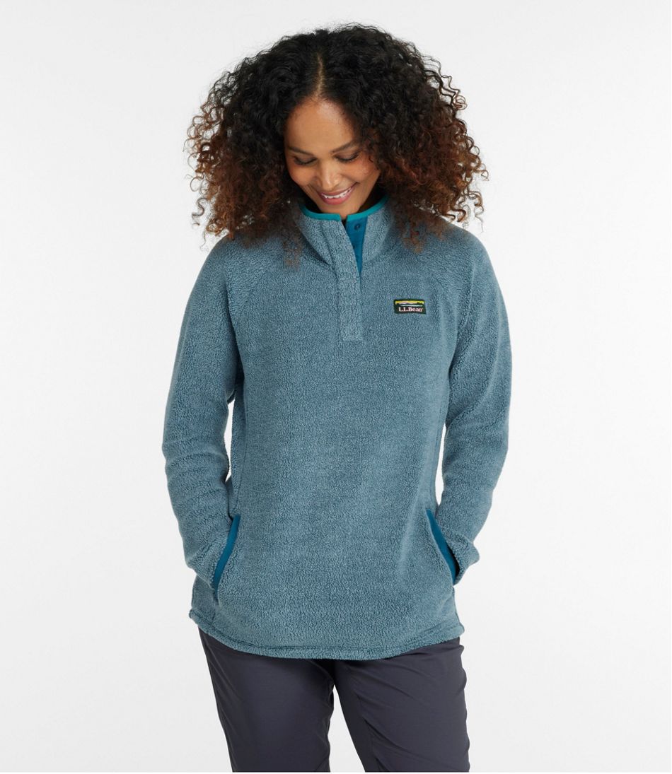 Women's Ultra Soft Quilted 1/4 Snap Fleece Pullover Sweatshirt