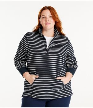 Women's Ultrasoft Sweats, Quarter-Zip Pullover Stripe