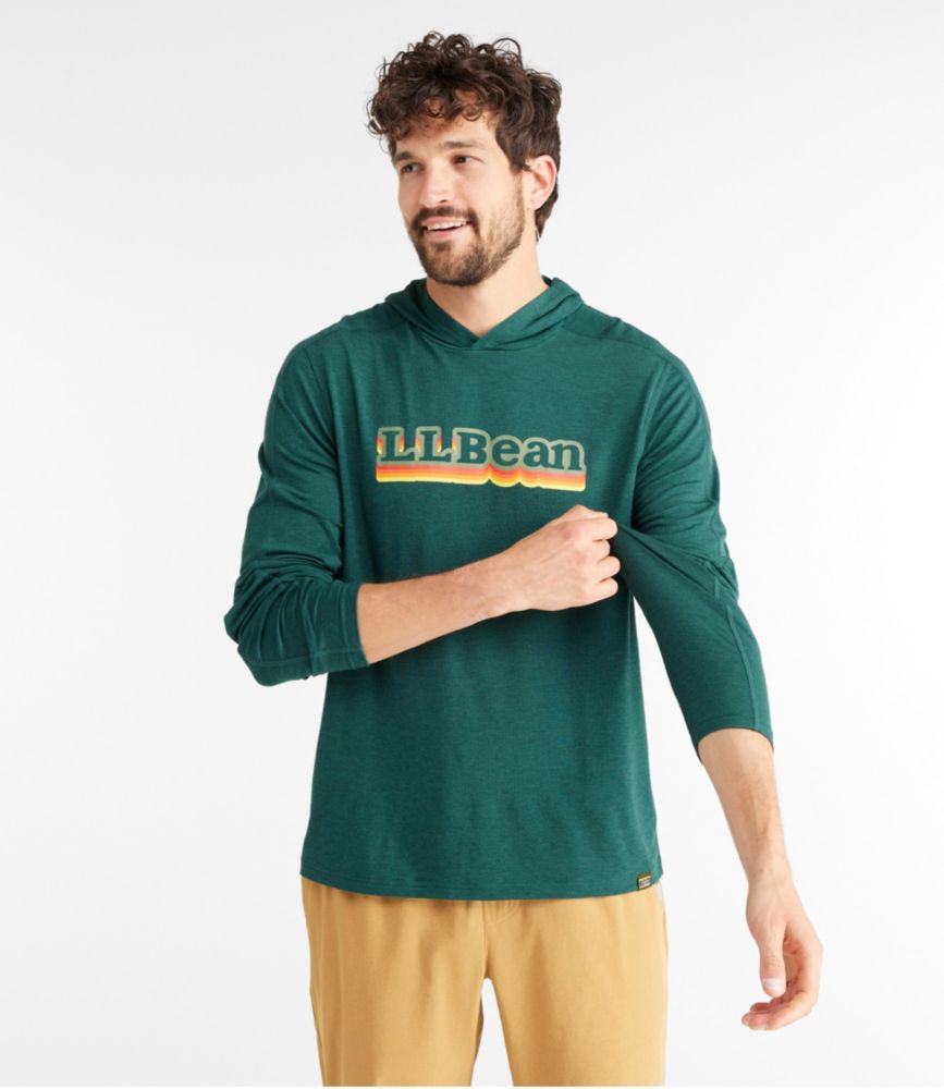 Men's Everyday SunSmart® Hooded Tee, Long-Sleeve Graphic, Dark Pine Logo, small image number 2