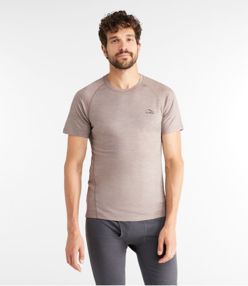 Men's Cresta Ultralight 150 Crew Top, Short-Sleeve Stripe, Gray Birch/Taupe Brown, small image number 2