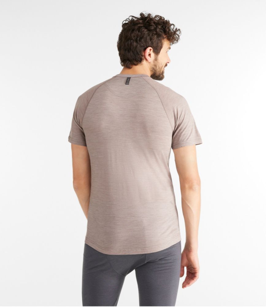 Men's Cresta Ultralight 150 Crew Top, Short-Sleeve Stripe, Gray Birch/Taupe Brown, small image number 3