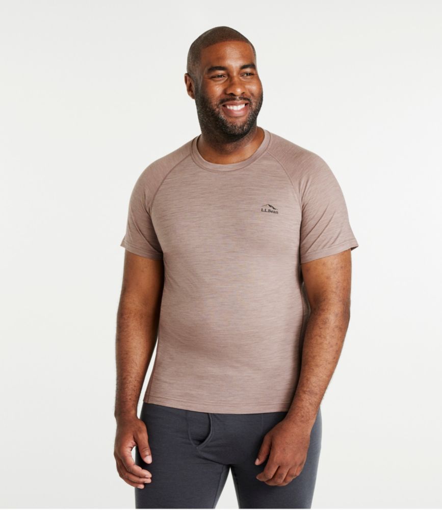 Men's Cresta Ultralight 150 Crew Top, Short-Sleeve Stripe, Gray Birch/Taupe Brown, small image number 4