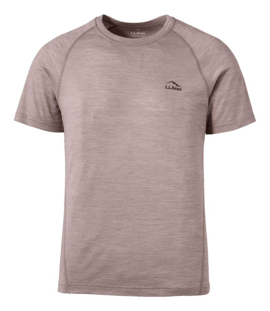 Men's Cresta Ultralight 150 Crew Top, Short-Sleeve Stripe, Gray Birch/Taupe Brown, small image number 1