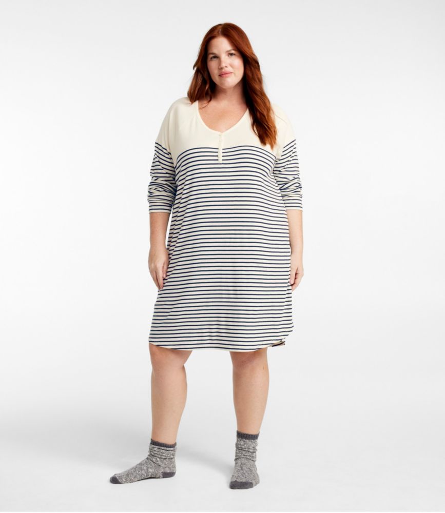 Women's Restorative Sleepwear, Sleep Dress Print, Sailcloth Stripe, small image number 2