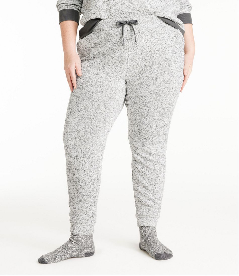 Plus Size Women's Fleece Jogger Pajama Pants