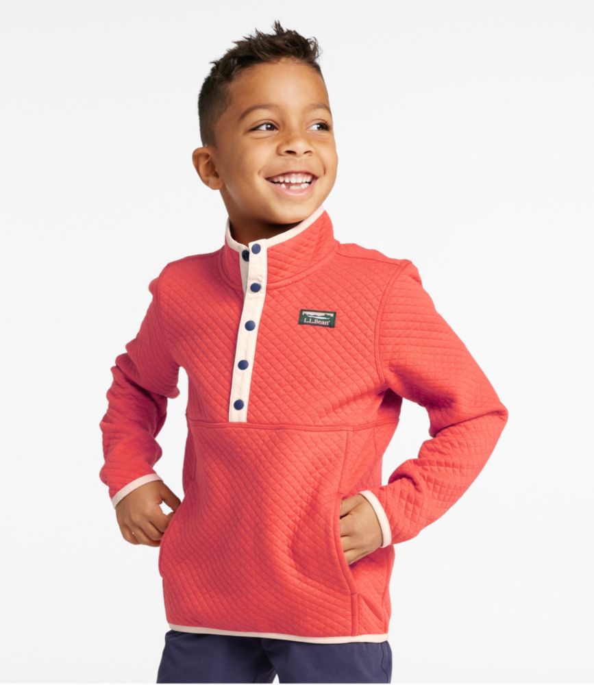 Kids' Quilted Quarter-Snap Pullover, Paprika, small image number 3