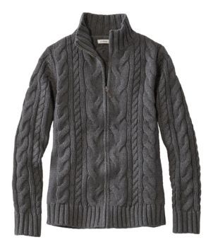 Women's Double L® Cable Sweater, Zip Cardigan