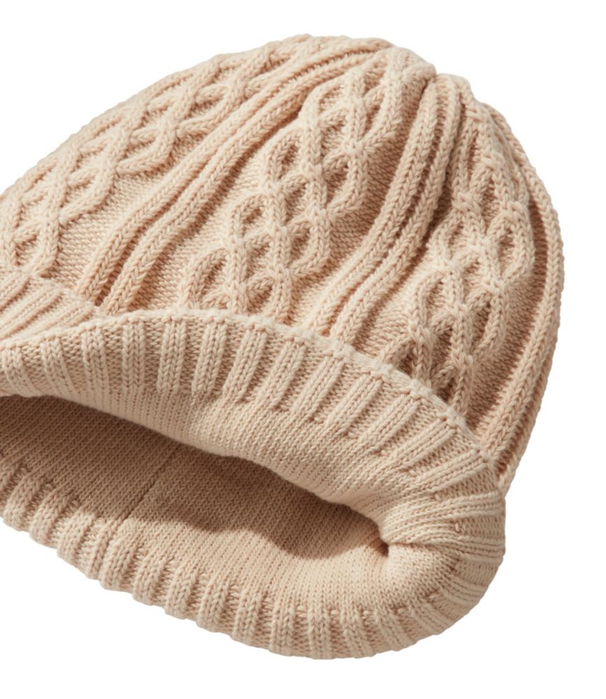 Adults' L.L.Bean Cable Knit Hat, Beige, small image number 2