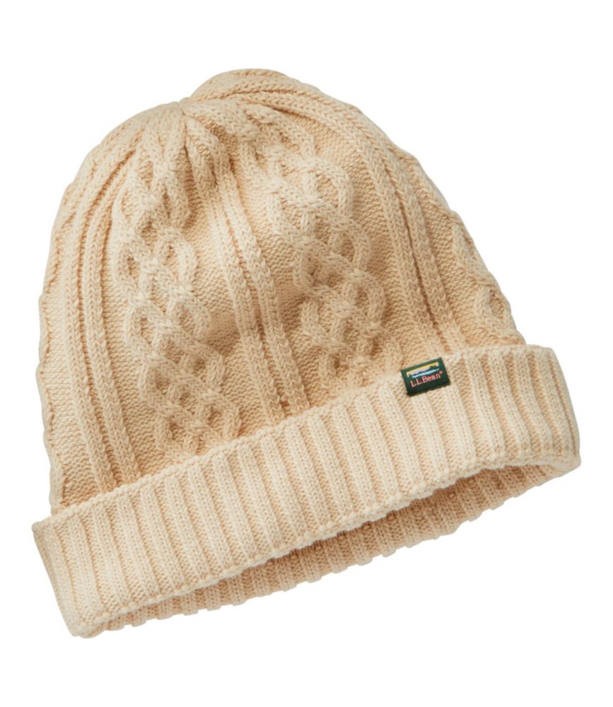 Adults' L.L.Bean Cable Knit Hat, Beige, small image number 1