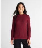 Women's Cotton Shaker-Stitch Sweater, Funnelneck