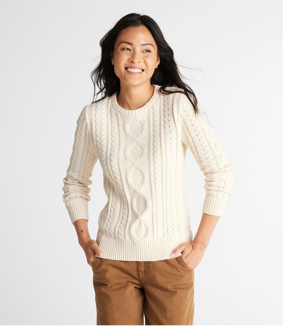 Women's Bean's Heritage Soft Cotton Fisherman Sweater, Crewneck at