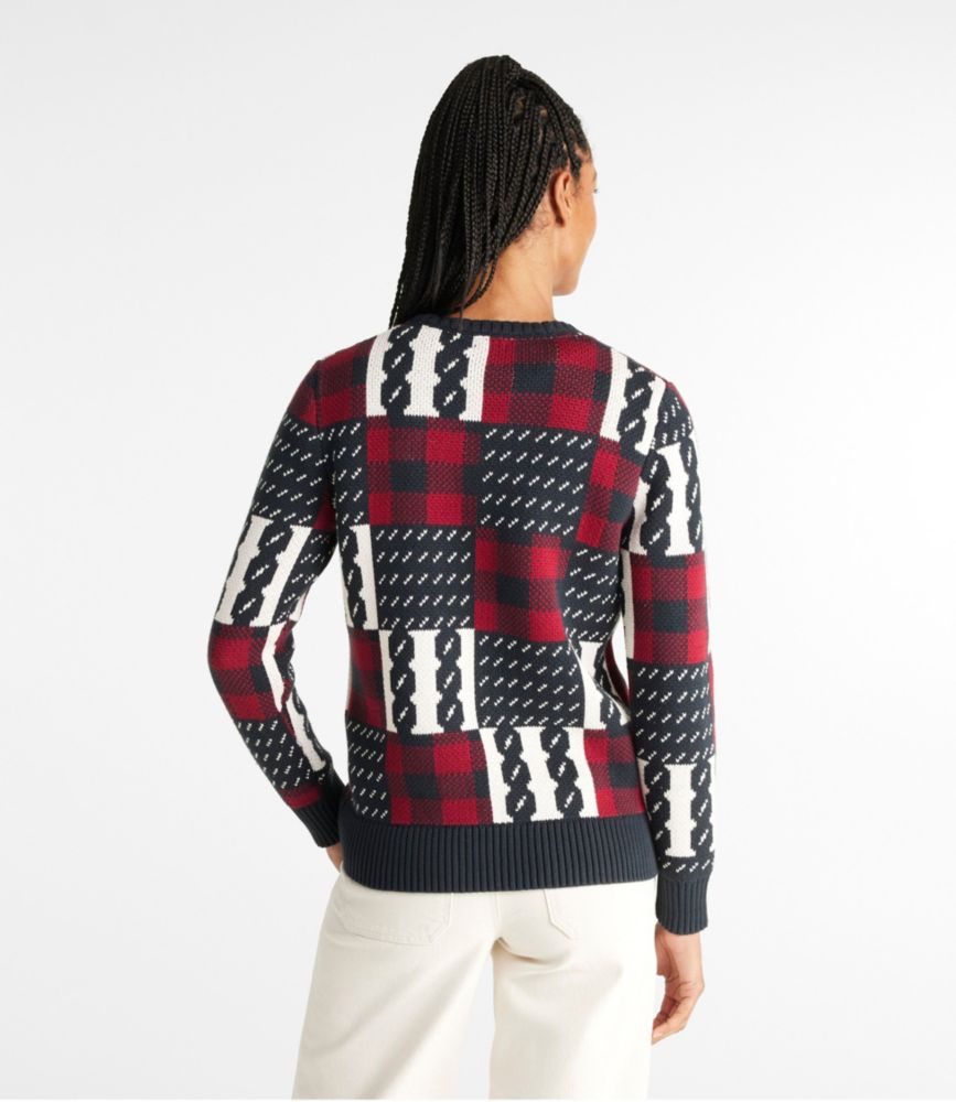 Women's Bean's Heritage Soft Cotton Fisherman Sweater, Crewneck Intarsia, , small image number 2