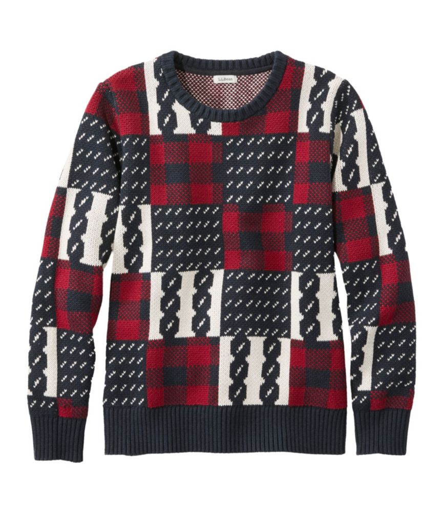 Women's Bean's Heritage Soft Cotton Fisherman Sweater, Crewneck Intarsia, , small image number 3