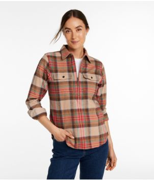 Women's Scotch Plaid Flannel Shirt, Quarter-Zip