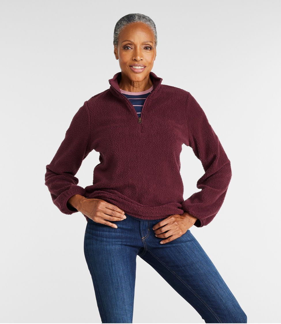 Womens fuzzy cheap quarter zip