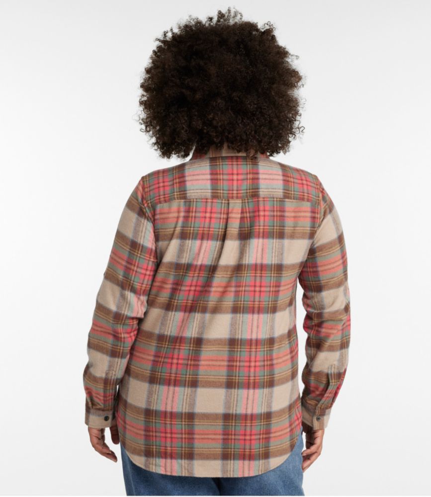 Women's Scotch Plaid Flannel Shirt, Quarter-Zip, Antique Dress Stewart, small image number 3