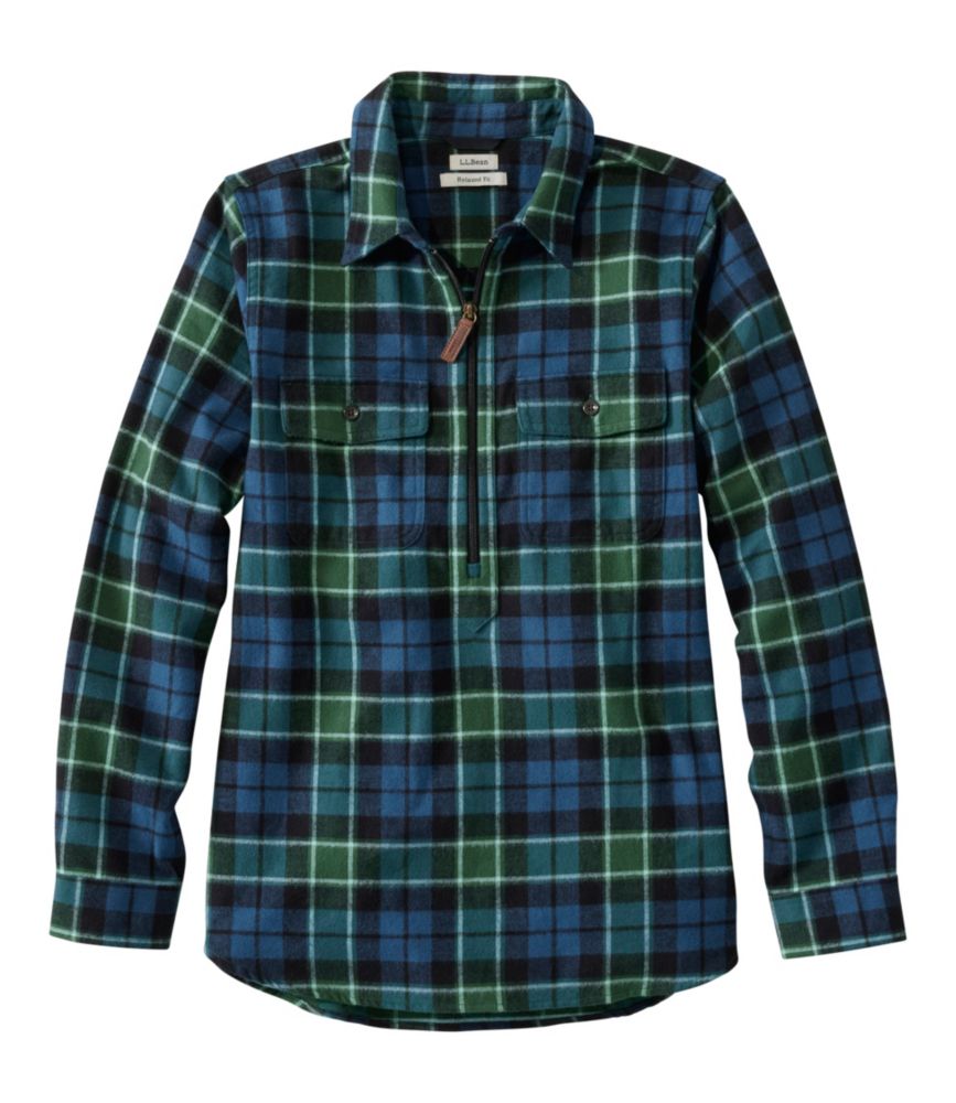 Women's Scotch Plaid Flannel Shirt, Quarter-Zip