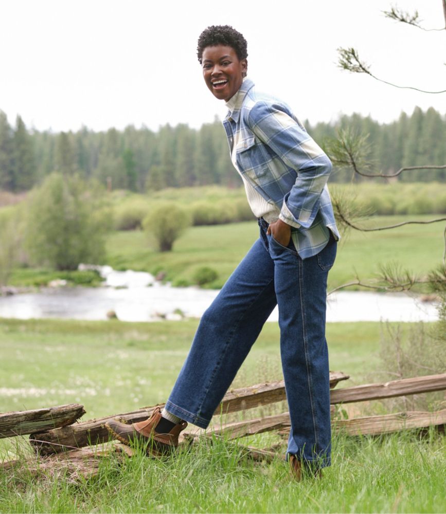 Women's Heritage Chamois Shirt, Pattern, Chalk Blue Plaid, small image number 5