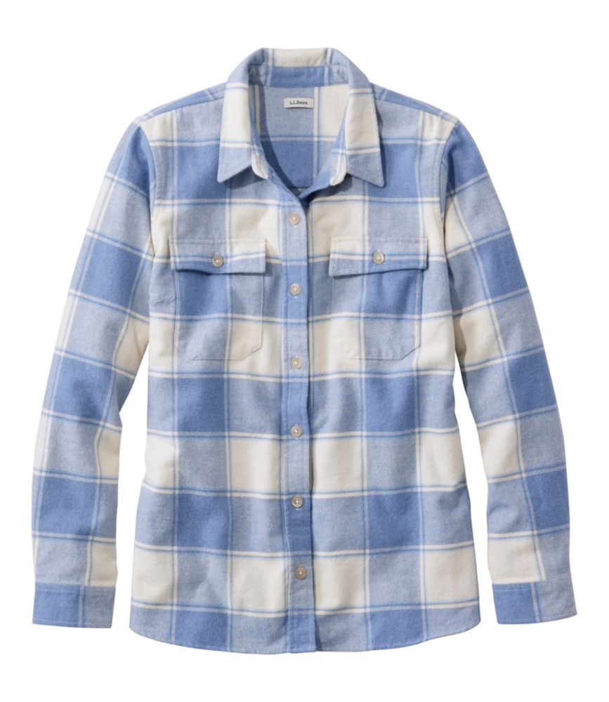 Women's Heritage Chamois Shirt, Pattern, Chalk Blue Plaid, small image number 1