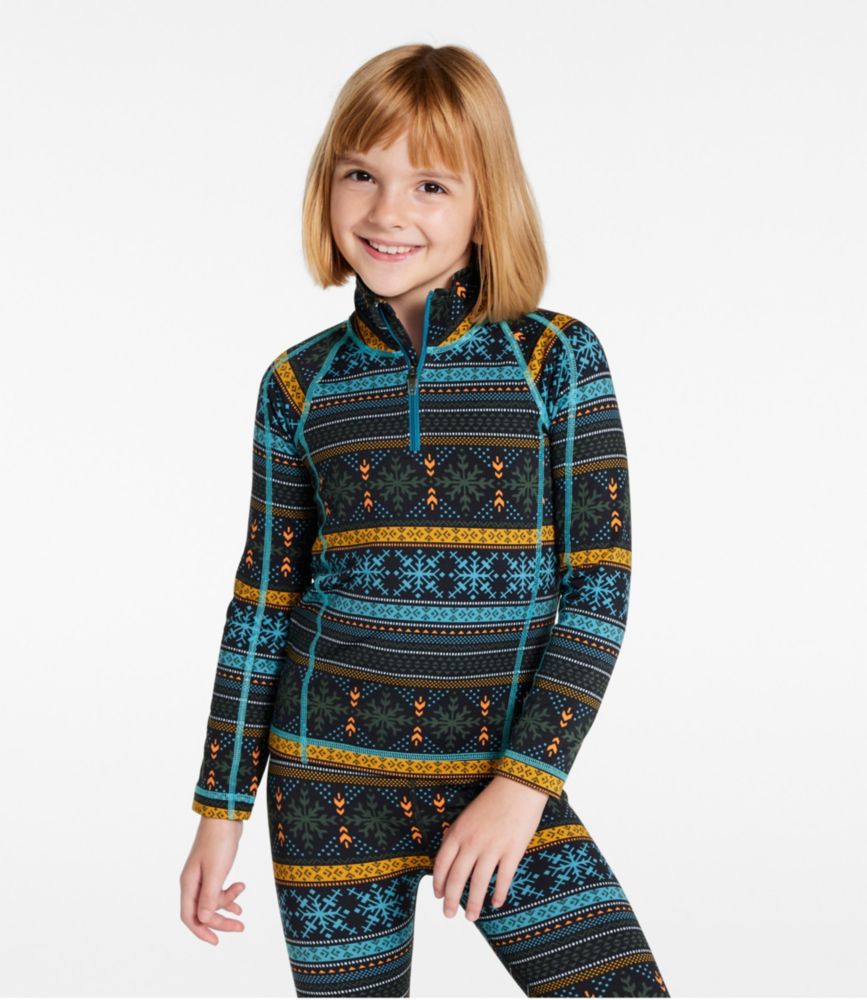 Little Kids' Wicked Warm Long Underwear, Expedition-Weight Print Top, Deep Ocean Iceberg, small image number 2