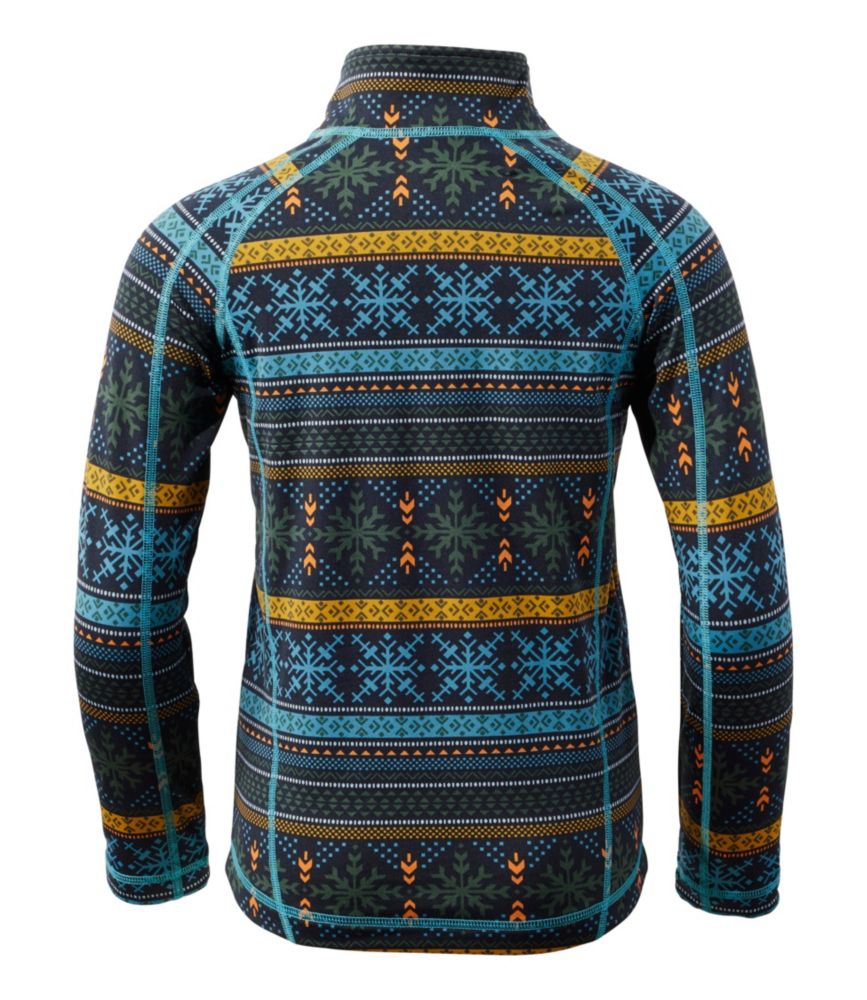 Little Kids' Wicked Warm Long Underwear, Expedition-Weight Print Top, Coal Snowflake Fairisle, small image number 3