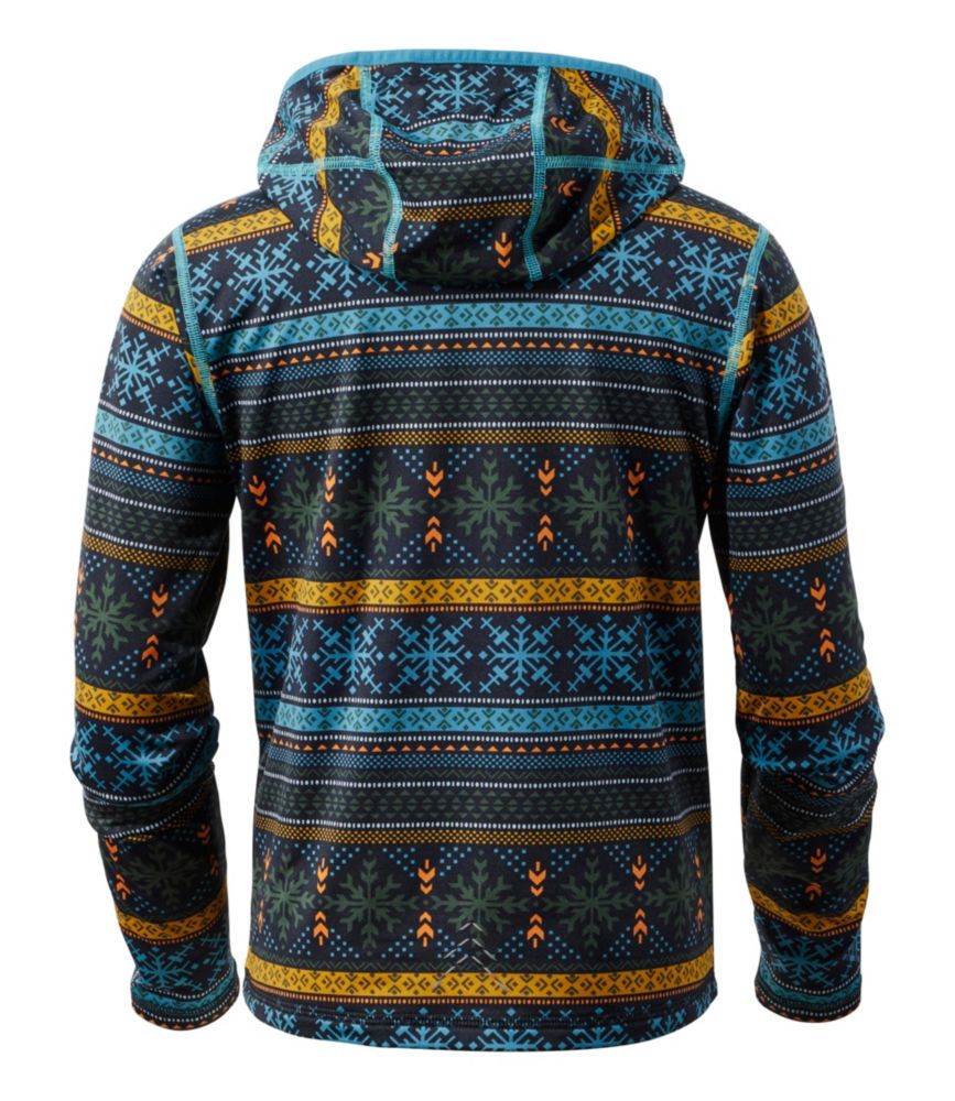 Kids' Wicked Warm Long Underwear, Expedition-Weight Balaclava Print Top, Coal Snowflake Fairisle, small image number 3