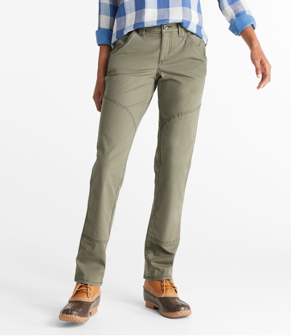 Women's Stretch Canvas Utility Pants, Mid-Rise Straight-Leg at L.L. Bean