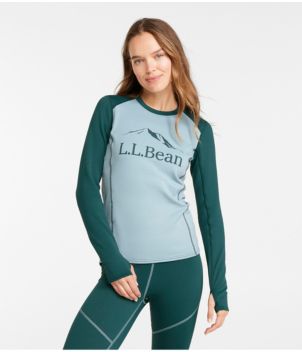 Women's L.L.Bean Heavyweight Base Layer Crew, Long Sleeve Graphic