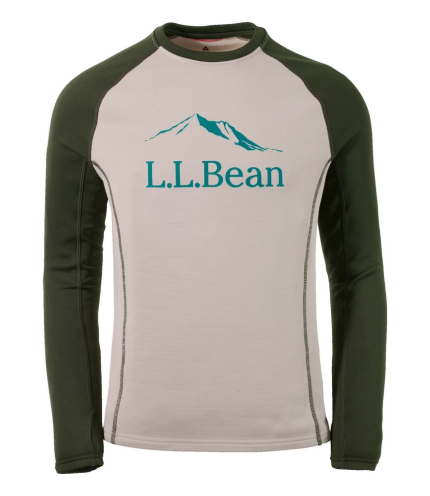 Men's L.L.Bean Heavyweight Base Layer Crew, Long-Sleeve Graphic, Forest Shade, small image number 1