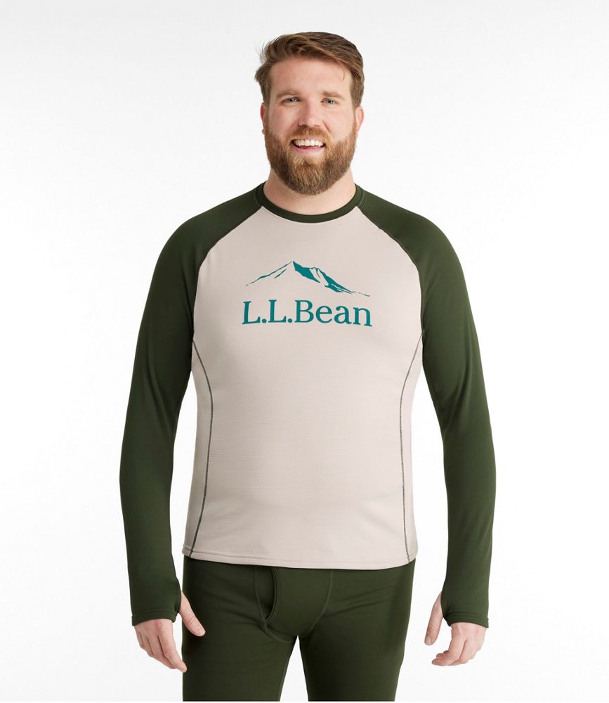 Men's L.L.Bean Heavyweight Base Layer Crew, Long-Sleeve Graphic