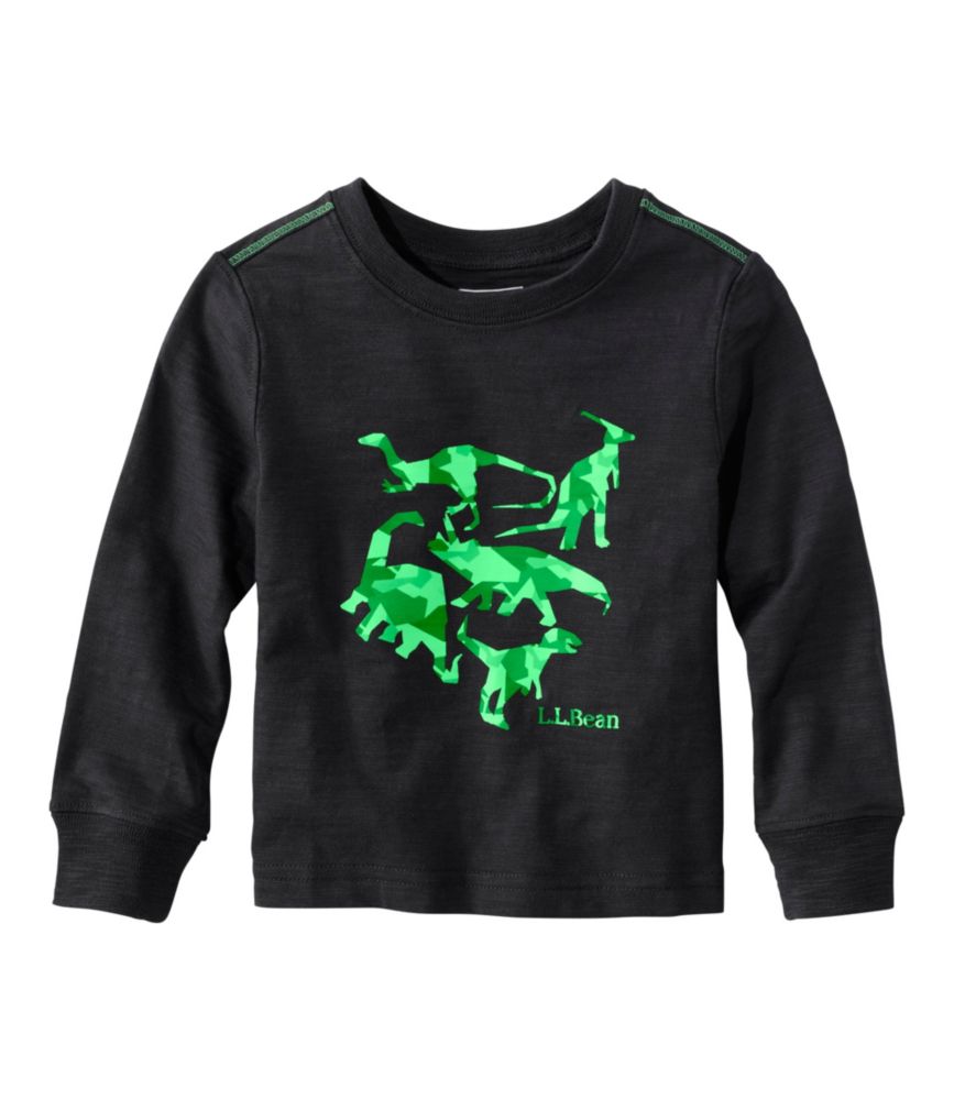 Infants' and Toddlers' Graphic Tee, Long-Sleeve Glow-in-the-Dark, Antique Green Dino, small image number 4