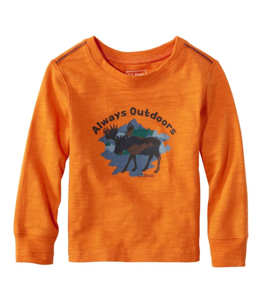 Infants' and Toddlers' Graphic Tee, Long-Sleeve Glow-in-the-Dark, Amber Orange Moose, small image number 1