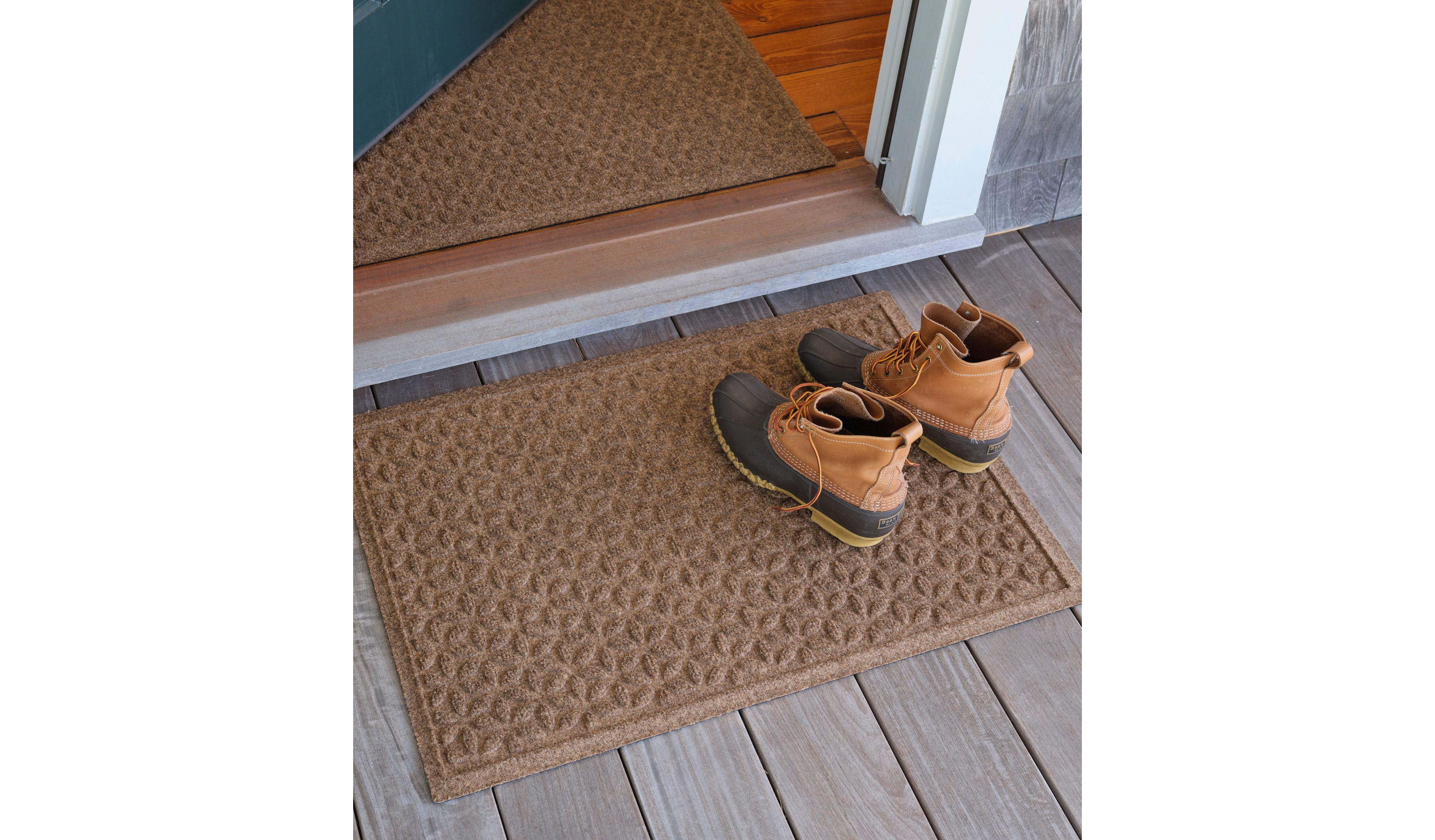 Heavyweight Recycled Waterhog Doormat, Blooming Circles