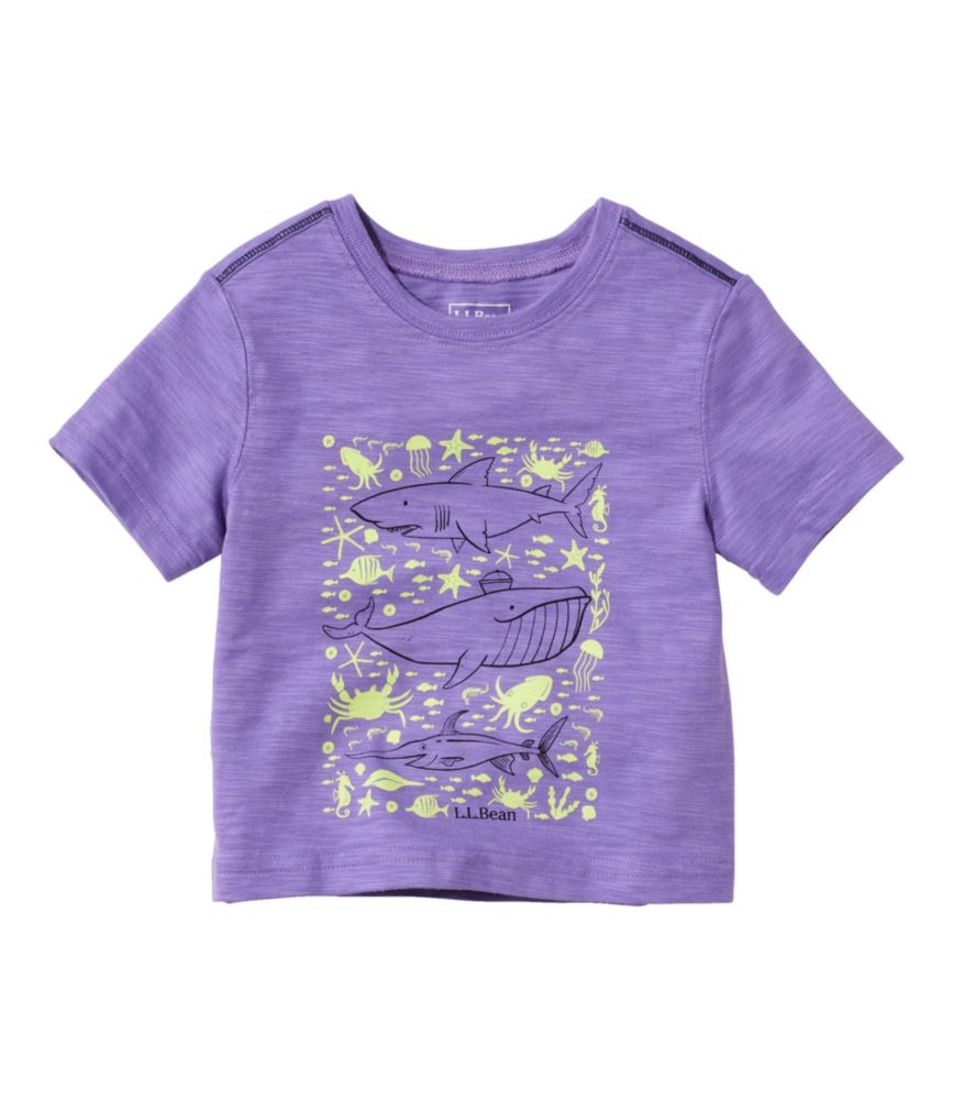 Toddlers' Graphic Tee, Short-Sleeve Glow-In-The-Dark, Alpine Aster Whales, small image number 1