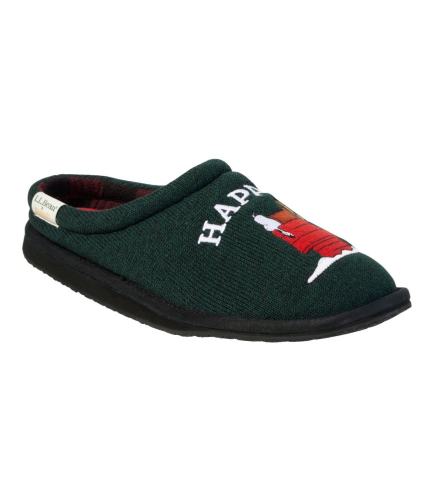 Men's L.L.Bean x Peanuts Sweater Fleece Slippers, Dark Hunter/Happy Camper Peanuts, small image number 6