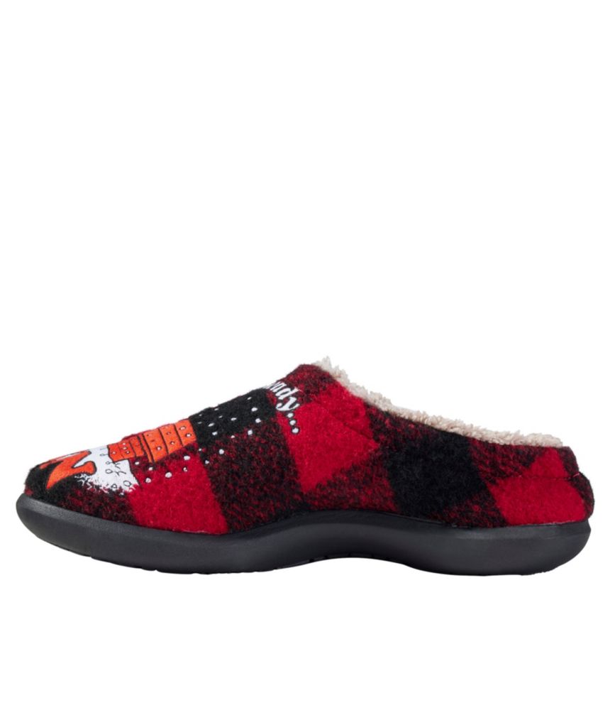 Women's L.L.Bean x Peanuts Daybreak Scuffs, Motif, Deep Garnet/Ready Set Snow Peanuts, small image number 2