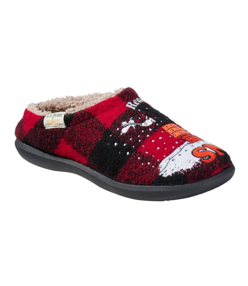 Women's L.L.Bean x Peanuts Daybreak Scuffs, Motif, Deep Garnet/Ready Set Snow Peanuts, small image number 6