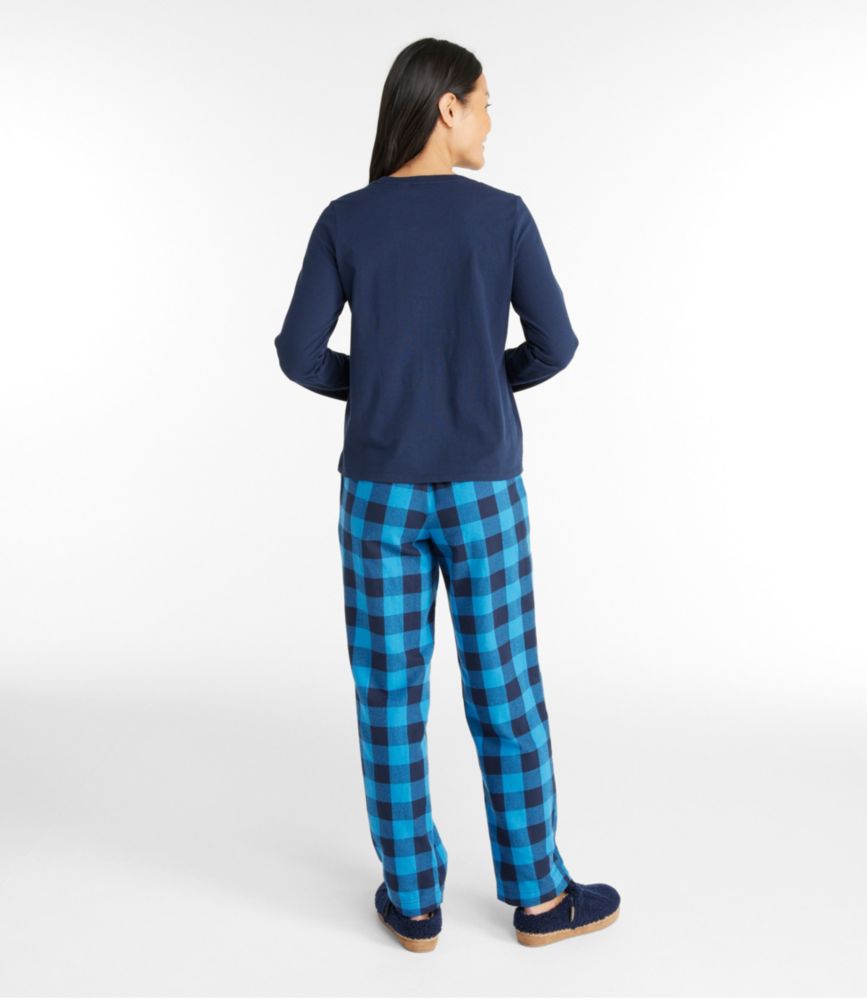 L.L.Bean x Peanuts Women's Camp PJ Set, Ready Set Snow, Marine Blue Buffalo, small image number 3