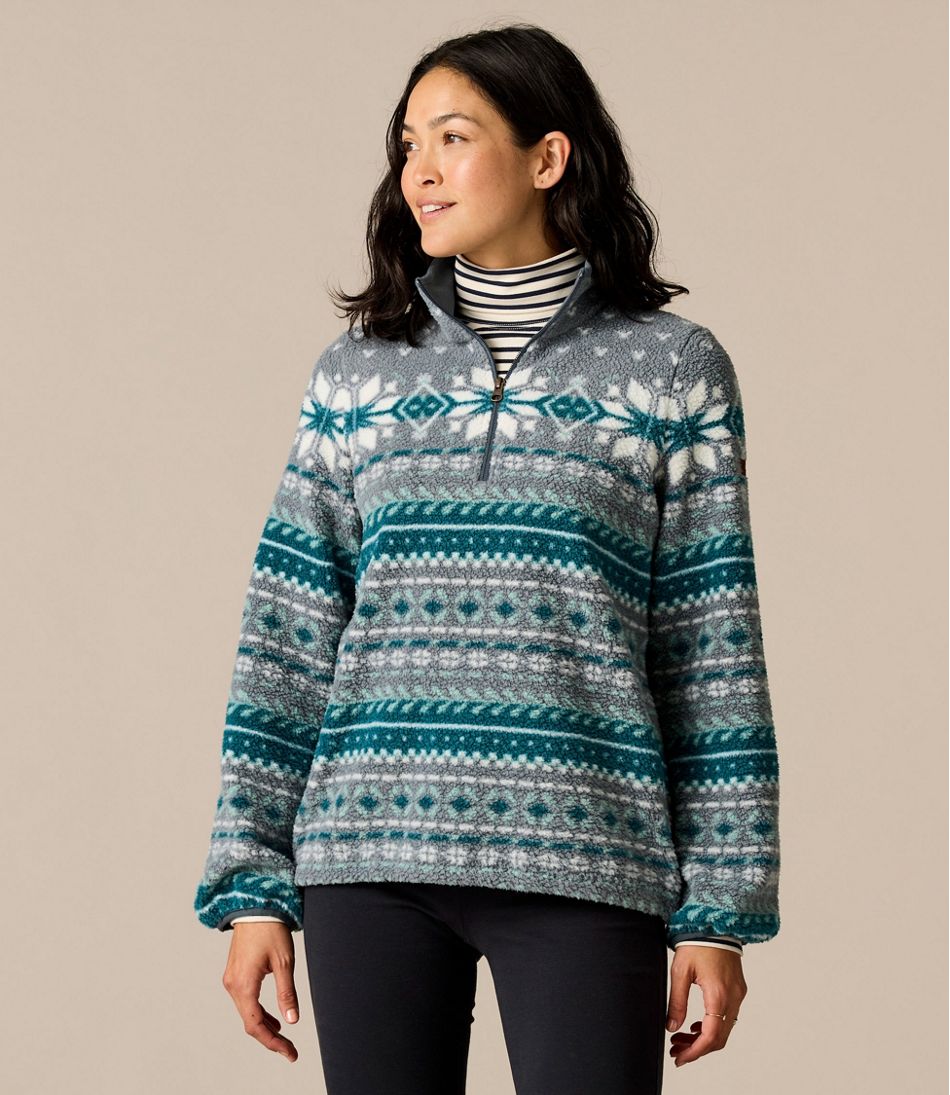 Women's Cozy Cottage Fleece, Quarter-Zip Print | Sweatshirts & Fleece ...