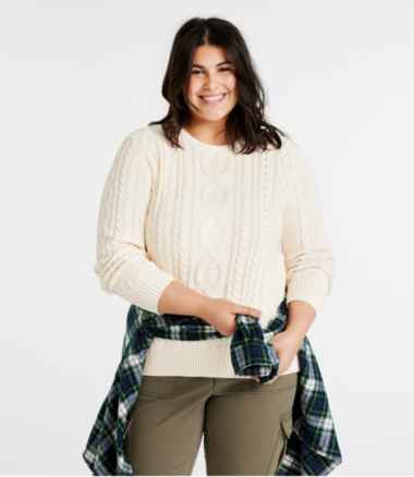 Women's Bean's Heritage Soft Cotton Fisherman Sweater, Crewneck
