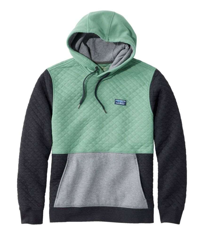 Men's Quilted Sweatshirt, Pullover Hoodie, Colorblock, , small image number 1