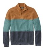 Men's Organic Cotton Sweater, Quarter Zip, Stripe