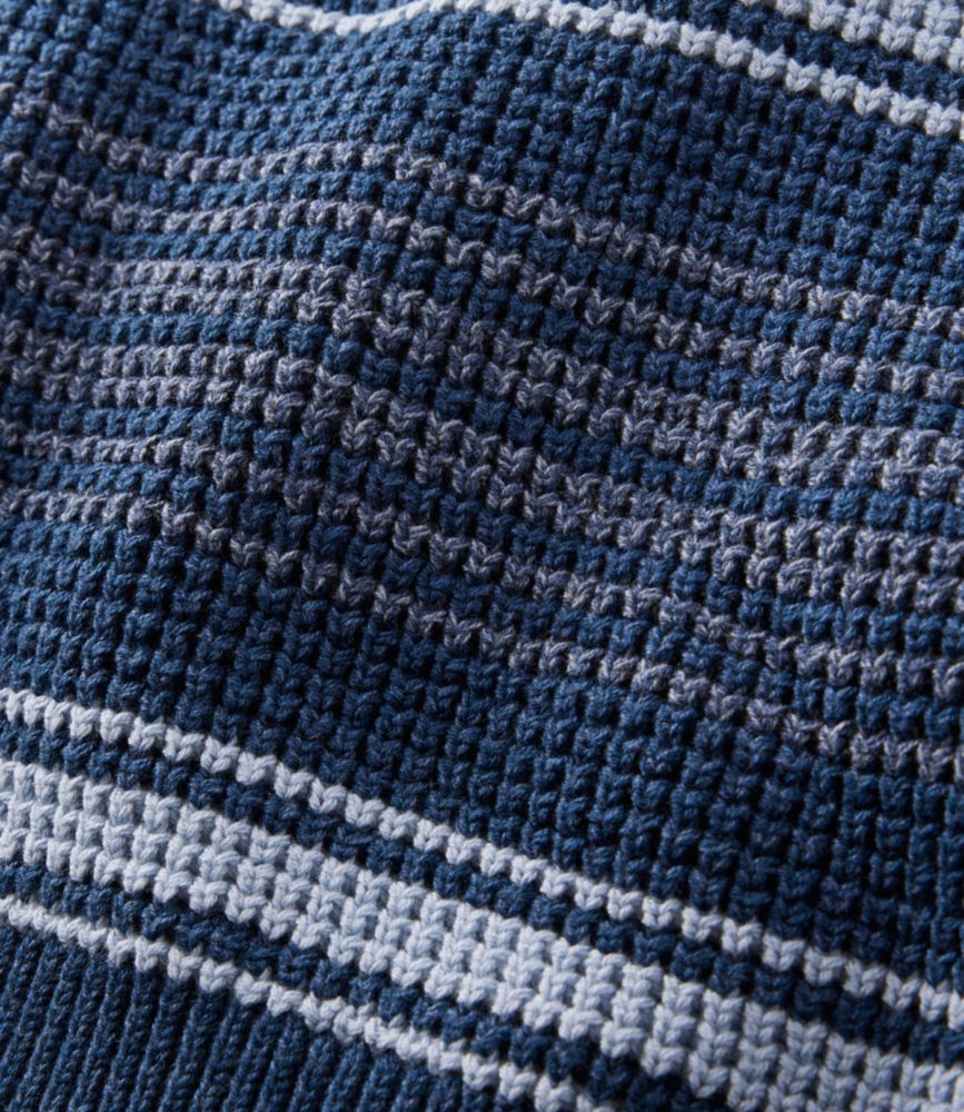 Men's Organic Cotton Waffle Sweater, Quarter Zip, Stripe