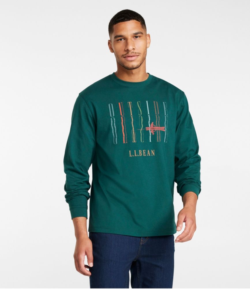Men's Carefree Unshrinkable Tee, L.L.Bean Logo, Long-Sleeve, , small image number 2