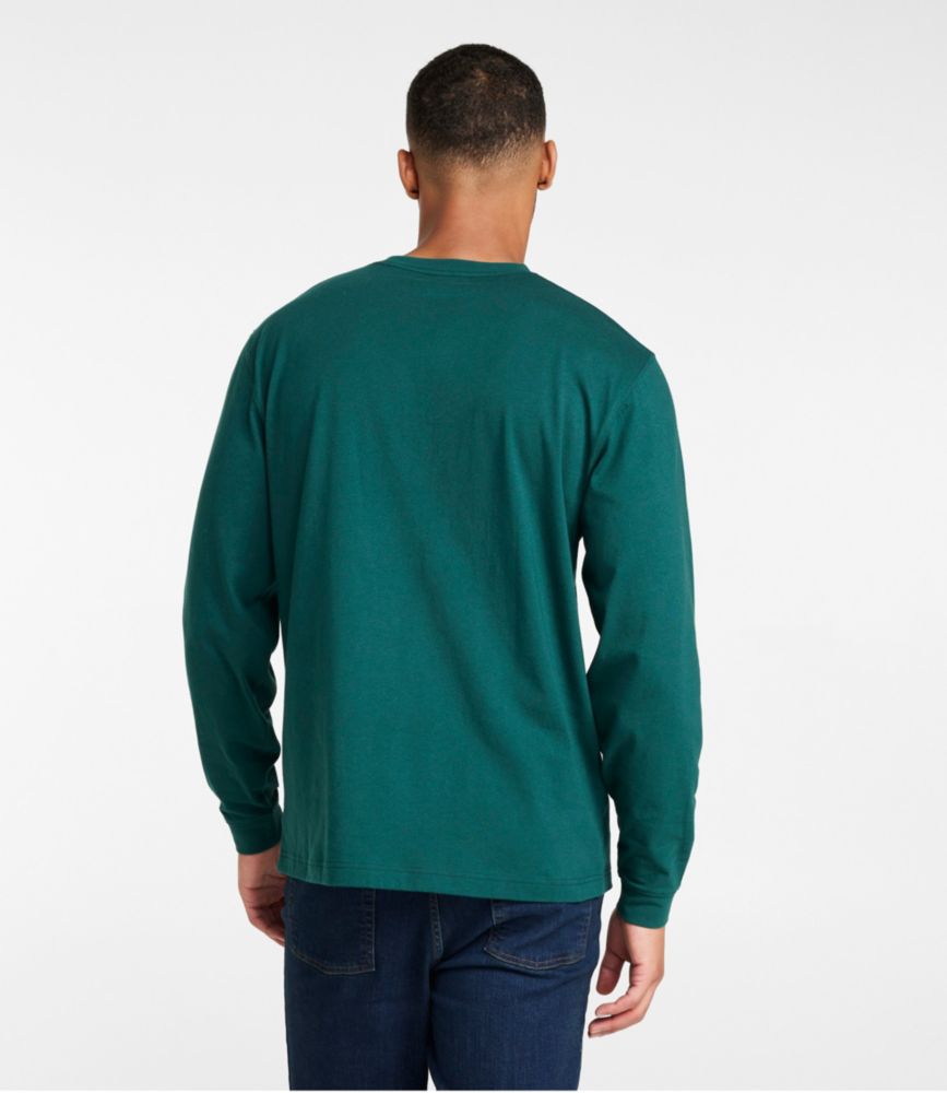 Men's Carefree Unshrinkable Tee, L.L.Bean Logo, Long-Sleeve, , small image number 3