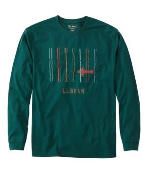 Men's Carefree Unshrinkable Tee, L.L.Bean Logo, Long-Sleeve