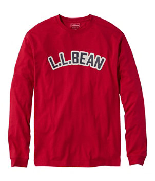 Men's Carefree Unshrinkable Tee, L.L.Bean Logo, Long-Sleeve