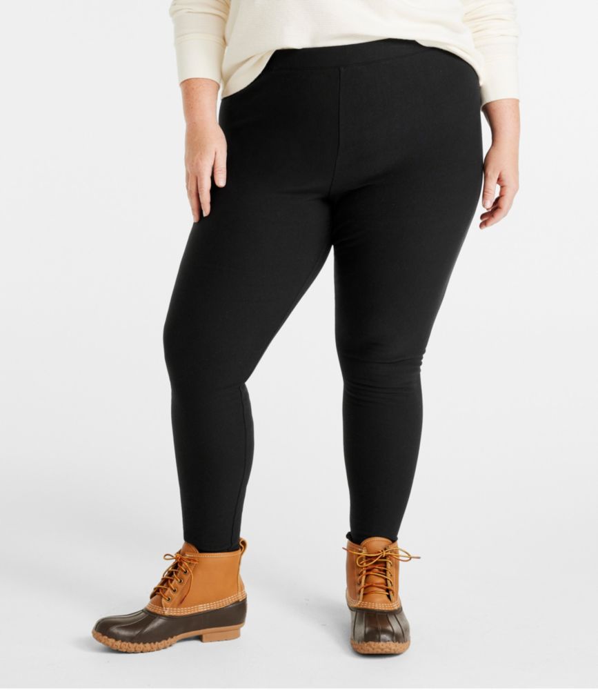 Women's Perfect Fit Pants, Fleece-Backed Leggings, Classic Navy, small image number 2